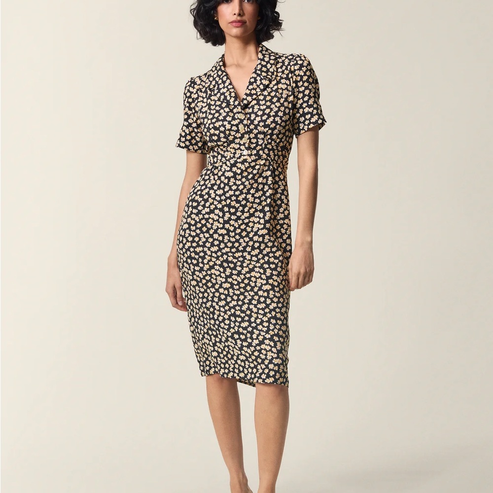 Rouje Paris Anaïs Floral Midi Dress • Size 36 • NWT